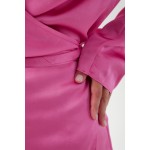 Fuchsia puff sleeve mini dress