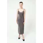 Reversible slip dress in graphite color (dragon print)