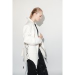 Ecru transformer jacket with garters