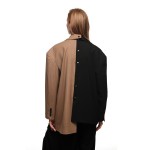 Пиджак папика (бежевый в полоску+черный)