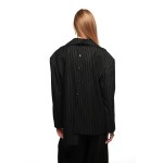 Пиджак папика черного цвета в полоску