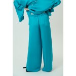 Turquoise viscose palazzo trousers