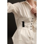 White denim shirt with corset