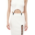 White ribbed skirt with cutout