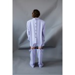 Transformer suit with lavender garters
