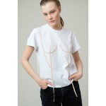 Basic T-Shirt with nude applique