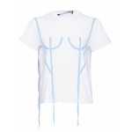 Basic T-shirt with blue applique